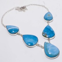 Blue Opal Pear Shape Gemstone Handmade Fashion Gift Necklace Jewelry 18&quot; SA 2461 - £7.98 GBP