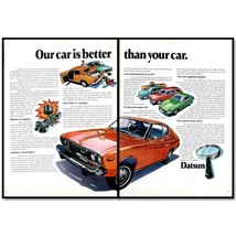 1975 Datsun Car Line Up 2 Page Vintage Car Ad Nissan Classic Car Wall Art Decor - $10.97