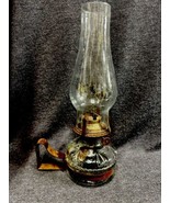 Vintage Embossed Eagle Clear Glass Oil Kerosene Lamp With Metal Carrier ... - £27.66 GBP