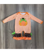NEW Boutique Baby Girls Pumpkin Ruffle Romper Jumpsuit - £10.76 GBP