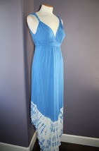 NWT Gypsy 05 La Ba Dee Blue Tie Dye Deep V Bamboo Twist Strap Maxi Dress XS $143 - $52.00