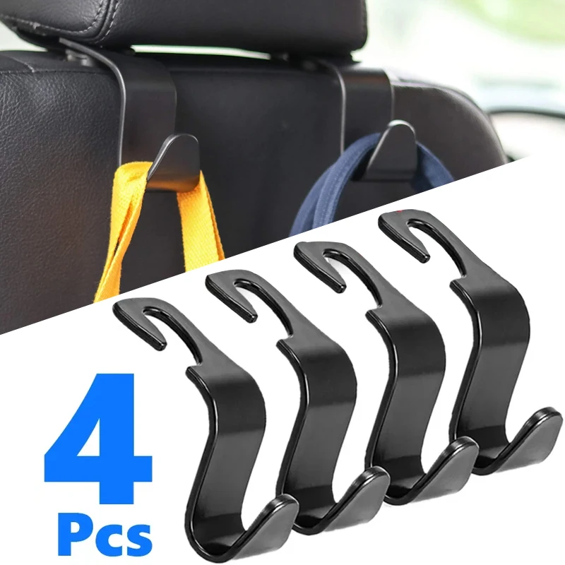 Car 4/1Pack Hooks for Bags Car Clips Front Seat Headrest Organizer Holder Auto - £6.50 GBP+