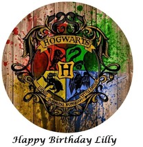 Harry Potter Hogwarts Crest Edible Cake Topper Decoration - £10.26 GBP
