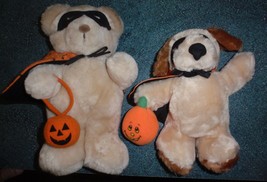 1984 Dakin Halloween Bear Plush Trick or Treat Teddy with Pumpkin + Russ Berrie - $33.94