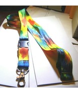 3 Lanyards plus one w/o key fob, Pre-owned (2 tye-dyed, 1 Rainbow st 1 c... - £5.84 GBP