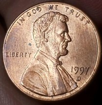 1997 D LINCOLN MEMORIAL CENT DOUBLING ON REVERSE FREE SHIPPING  - £2.31 GBP