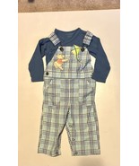 Disney Baby Overalls w/Pooh &amp; Kite Appliqué, Blue/Green Plaid-Size 6/9 m... - £10.94 GBP