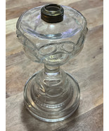 Bubble Pedestal Kerosene Oil Lamp Antique THICK HEAVY GLASS - NO BURNER - $31.57 CAD