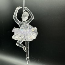 5&quot; Ballerina Pirouette Clear Christmas Ornament Shatterproof - £9.37 GBP
