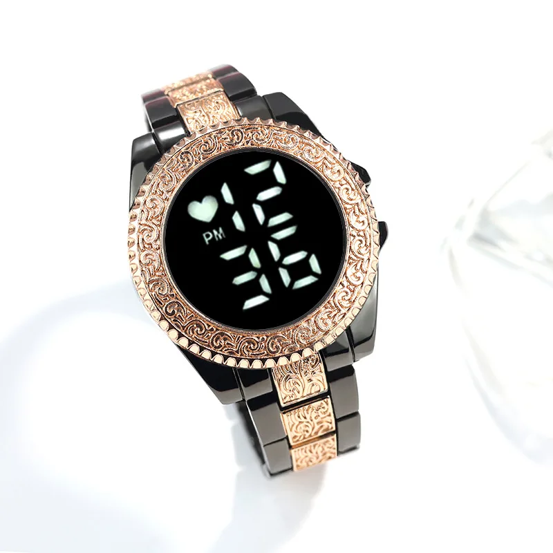  Fashion Steel LED Digital Watch Women Men Electronic  Wristwatch Cool Students  - £54.14 GBP