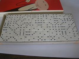 vintage 1950's Poker Scramble Board Game Piece: set of 6 mini-dice - $3.00