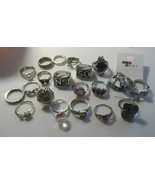 Vintage-Modern RING Lot 25 Piece Cocktail, Rhinestone- Different sizes - $116.75 CAD