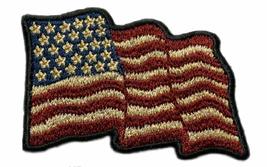 Waving Distressed USA American Flag Patch [2.75 X 2.0 inch- Iron on sew on -WF8] - £4.73 GBP