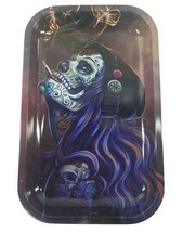 Smokezilla Metal Tobacco Rolling Tray Tattooed Woman With Smoke - Easy To Clean  - $19.79