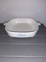 Footed Corning BLUE DAISY SEARS Microwave Browning Dish MW-16 Sears no lid - $11.99