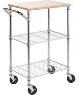 Honey-Can-Do Shf-09690 Chrome Rolling Kitchen Cart With Cutting Board In... - $129.97