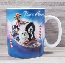 Travel Dogs &quot;That&#39;s Amore&quot; 20 oz. Coffee Mug Cup Blue White - £12.72 GBP