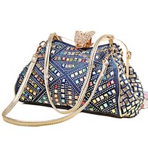 iPinee Ladies Handbags Women Fashion Bags  Design Women&#39; Shoulder Bags Denim Rhi - £61.96 GBP