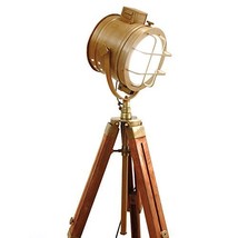 Vintage Hand Made Nautical Tripod Lamp Floor Table Spot Light Vintage Industrial - $128.69