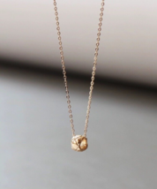 14ct Solid Gold Mini Coco Cross Wheel Charm Necklace - 14k, gift, small, chain - £144.91 GBP