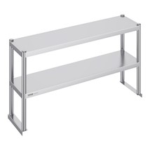 VEVOR Double Overshelf, Double Tier Stainless Steel Overshelf, 12 x 48 I... - $129.19