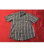Carhartt Men’s M Loose Fit Blue Plaid Button Shirt Short Sleeve TW4625 W... - $275.73 MXN