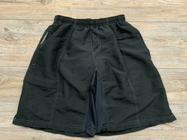 Canari Bike/Cycling Shorts Medium Black Padded Stretchy Slit Pockets Drawstring  - £14.12 GBP