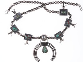 40&#39;s-50&#39;s Navajo silver squash blossom necklace - £707.38 GBP
