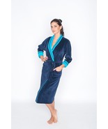 ROBE COTTON VELOUR BELTED POCKET LUX HOMEWEAR MADE IN EUROPE S M L XL 2X... - £90.24 GBP
