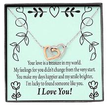 Express Your Love Gifts to My Girlfriend I&#39;m Lucky Inseparable Necklace Pendant  - £51.39 GBP