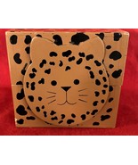 Vintage Pier 1 One Imports Leopard Wood Trinket Box Square 4 x 4.5&quot; - $27.81 CAD
