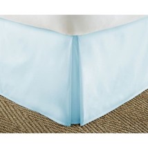 Queen bed skirt pleated aqua blue microfiber 60&quot;Wx 80&quot;L x 14&quot;D wrinkle resistant - £15.98 GBP