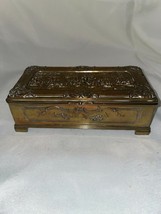 Antique Jennings Brothers High Relief Figural Brass Lined Box/Casket - £154.97 GBP
