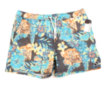 Ezekiel Blue &amp; Gray Floral Print Stretch Swim Shorts Trunks  Men&#39;s 38 - $59.39