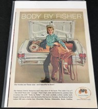 Vtg Body By Fisher Ad Art GENERAL MOTORS &quot;Texas-size Trunks beautiful to boot!&quot; - £3.73 GBP