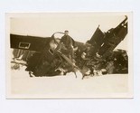 Soldier Standing on Downed Plane Photo Not For Publication Censor Stamp  - $27.72
