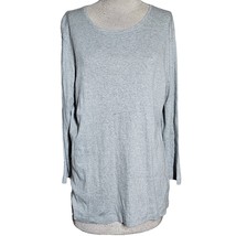 Grey Casual Long Sleeve Scoop Neck Top Size XL - £19.78 GBP