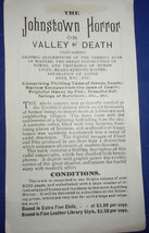 Vintage The Johnstown Horror Valley Of Death Subscriber Card - £1.58 GBP