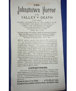 Vintage The Johnstown Horror Valley Of Death Subscriber Card - $37.22 MXN