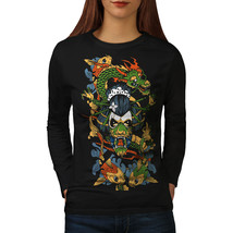 Dragon Face Japan Fantasy Tee Dragon Beast Women Long Sleeve T-shirt - £11.98 GBP