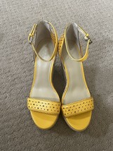 Botkier Jamie Sandals Womens Size 9.5Platform Wedge Heels YellowLeather ... - $53.46