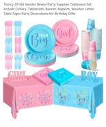 29 Set Gender Reveal Party Supplies Boy or Girl Tableware Set Include Cu... - $336.42 MXN