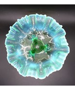 Vtg Dugan Opalescent Ghost Flower Footed Candy Dish Crimped 8&quot; c.1905 St... - $123.09 CAD