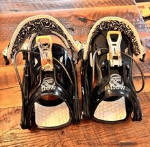 Flow The Five 5 Hybrid Snowboard Bindings Mens Large Black White - $132.99