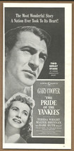 VINTAGE   PRIDE  OF  THE  YANKEES   MAGAZINE  AD  CUT   !! - £27.67 GBP