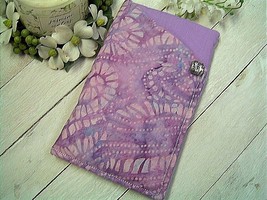 Handmade &quot;LAVENDER BLISS&quot; Batik Fabric Cell Phone Case-Padded - Fits Many Models - £7.90 GBP