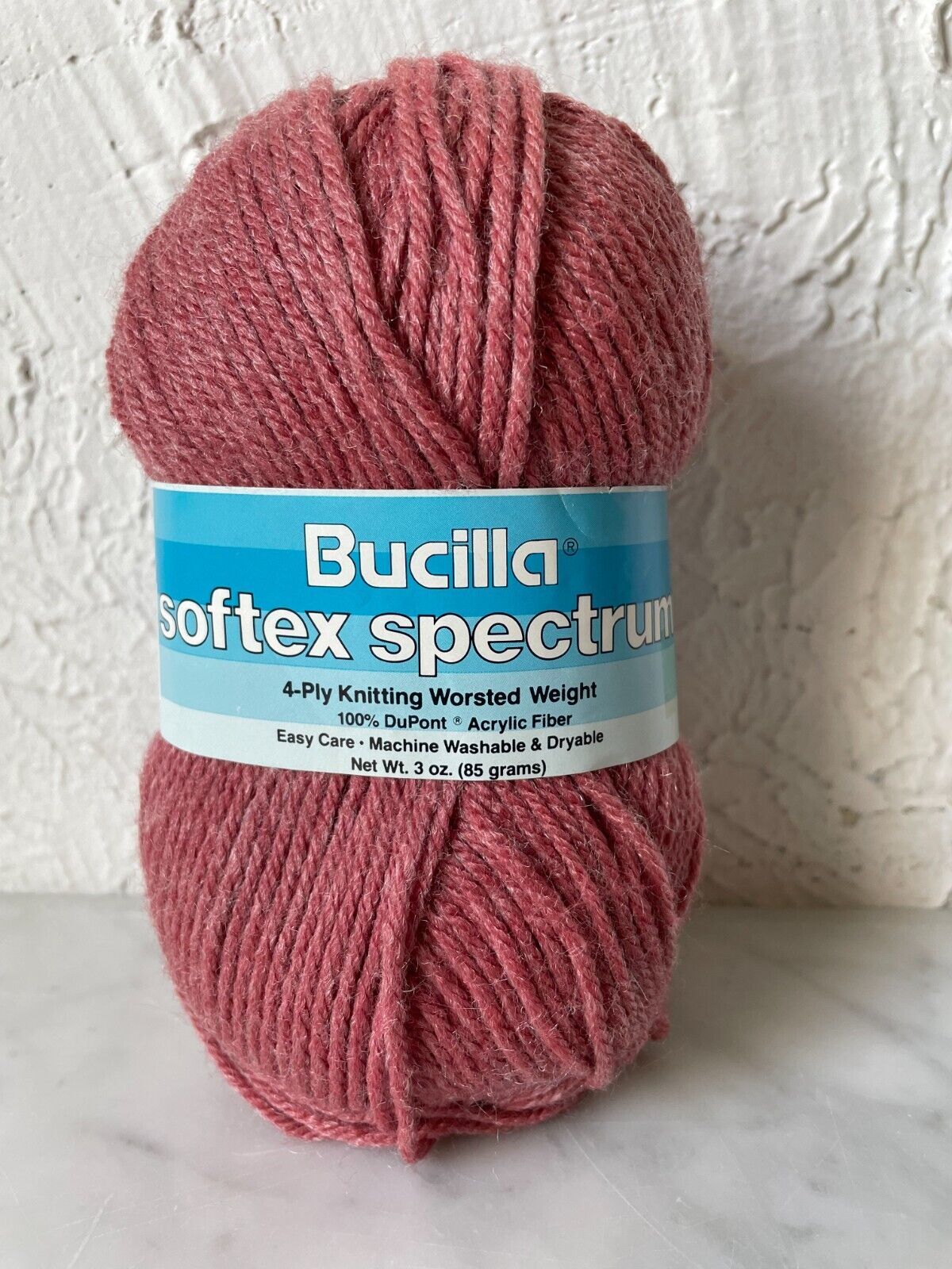 Vintage Bucilla Softex Spectrum 4 Ply Worsted Weight Yarn - 1 Skein Rose #1393 - £4.49 GBP