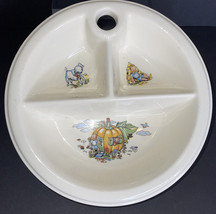 Vintage Child Plate Warmer Divided Ceramic Children Dish - £13.24 GBP