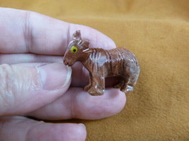 Y-GOA-17) red gray BILLY GOAT I love fair goats carving stone gemstone S... - $8.59