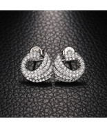 Design Swan Stud Earrings Luxury Full Inlaid Zircon Mosquito Coil Animal... - £7.85 GBP